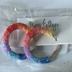Mary Kathryn Design Freckled Poppy Rainbow Hoop Earrings (45MM)